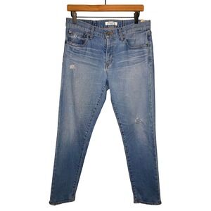 Moussy Vintage Howa Ankle Jeans Women's Distressed Raw Hem 31 x 27 Stretch Japan